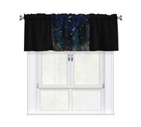 YTUOPWE Fireflies on the stars Picture Curtain Valance 54x18in for Kitchen, Bathroom, Laundry Room, and Studio Decor