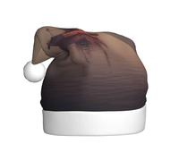 YTUOPWE Fishing boats in the morning mist Picture Christmas Hat for Adult material is soft and lightweight