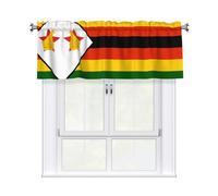 YTUOPWE Flag of Zimbabwe Picture Curtain Valance 54x18in for Kitchen, Bathroom, Laundry Room, and Studio Decor