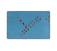 YTUOPWE Geese flying in the clear autumn sky Picture Flannel Fabric Carpet 60x39in Floor Mat for Living Room, Office, Coffee Table, Bed, Balcony