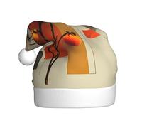 YTUOPWE Geometric persimmon branch Picture Christmas Hat for Adult material is soft and lightweight