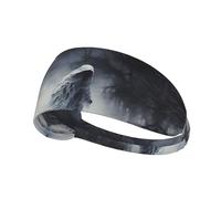 YTUOPWE Ghost by the dead tree Picture Elastic Exercise Headband Sports Head Tie for Men and Women, Soft, Quick-Dry