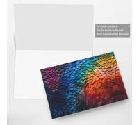 YTUOPWE Gray Holiday greeting check blank card and pearl beautiful blank note block Rainbow fragments fish scales Picture