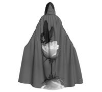YTUOPWE Halloween adult hooded cape Black and white silence Picture comfortable and soft with large brim suitable for dances parties and gatheringss