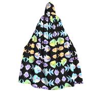 YTUOPWE Halloween adult hooded cape Glowing Anglerfish Picture comfortable and soft with large brim suitable for dances parties and gatheringss