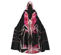 YTUOPWE Halloween adult hooded cape Orchid Praying Mantis Picture comfortable and soft with large brim suitable for dances parties and gatheringss