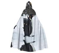 YTUOPWE Halloween adult hooded cape Penguin with backpack Picture comfortable and soft with large brim suitable for dances parties and gatheringss