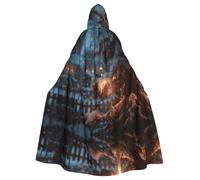 YTUOPWE Halloween adult hooded cape The Lone Lamp Under the Cedars Picture comfortable and soft with large brim suitable for dances parties and gatheringss