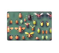 YTUOPWE Insect Atlas Picture Flannel Fabric Carpet 60x39in Floor Mat for Living Room, Office, Coffee Table, Bed, Balcony