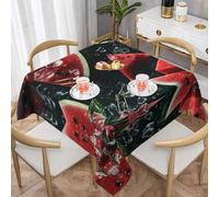 YTUOPWE Melon in the water Picture Square Decorative Tablecloth 60"x60" Waterproof, Wrinkle-Resistant, Reusable for Coffee Shops, Buffet, Picnics, Weddings, Parties