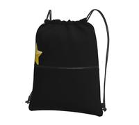YTUOPWE Men's and women's The dazzling five-pointed star Picture drawstring backpacks, sports and fitness outdoor bags, waterproof and durable