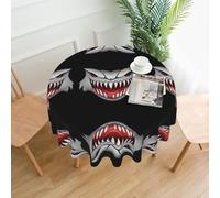 YTUOPWE Mutational evil spirit Pattern Round Decorative Tablecloth 60 in for Indoor and Outdoor Dining, Parties, Weddings