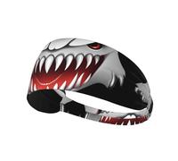 YTUOPWE Mutational evil spirit Picture Elastic Exercise Headband Sports Head Tie for Men and Women, Soft, Quick-Dry