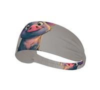 YTUOPWE Naughty pig Picture Elastic Exercise Headband Sports Head Tie for Men and Women, Soft, Quick-Dry