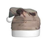 YTUOPWE Ostrich in the desert Picture Christmas Hat for Adult material is soft and lightweight