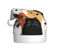 YTUOPWE Painting cat Picture Christmas Hat for Adult material is soft and lightweight
