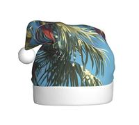YTUOPWE Parrots on palm trees Picture Christmas Hat for Adult material is soft and lightweight