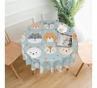 YTUOPWE pictorial avatar Pattern Round Decorative Tablecloth 60 in for Indoor and Outdoor Dining, Parties, Weddings