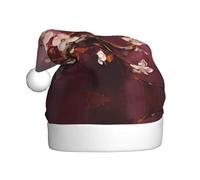 YTUOPWE Pink apricot blossoms Picture Christmas Hat for Adult material is soft and lightweight