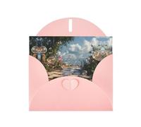 YTUOPWE Pink Holiday greeting check blank card and pearl beautiful blank note block Bubbles on the path Picture