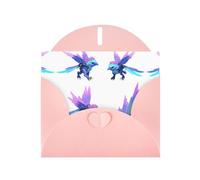 YTUOPWE Pink Holiday greeting check blank card and pearl beautiful blank note block Hawk Dive Picture