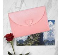 YTUOPWE Pink Holiday greeting check blank card and pearl beautiful blank note block The castle on top of the hill Picture