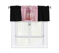 YTUOPWE Pink pumpkin ice cream Picture Curtain Valance 54x18in for Kitchen, Bathroom, Laundry Room, and Studio Decor