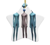 YTUOPWE Polygonal thinking Picture Christmas Ceramic Star Pendant Festive and Creative Decoration Easy to hang