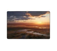YTUOPWE Prairie Sunset Picture Flannel Fabric Carpet 60x39in Floor Mat for Living Room, Office, Coffee Table, Bed, Balcony