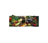 YTUOPWE Raccoon on Fruit Picture Baby Bow Headband - Soft, Skin-Friendly, and Stretchy Polyester Headband for Infants 0-6 Months