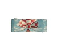 YTUOPWE Red and white chevron hot air balloon Picture Baby Bow Headband - Soft, Skin-Friendly, and Stretchy Polyester Headband for Infants 0-6 Months