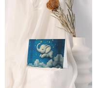 YTUOPWE Red Holiday greeting check blank card and pearl beautiful blank note block Elephant Sky Park Picture