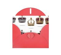 YTUOPWE Red Holiday greeting check blank card and pearl beautiful blank note block English crown Picture
