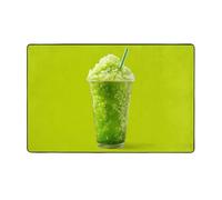 YTUOPWE Refreshing Green Smoothie Picture Flannel Fabric Carpet 60x39in Floor Mat for Living Room, Office, Coffee Table, Bed, Balcony