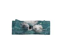 YTUOPWE Swimming little white dog Picture Baby Bow Headband - Soft, Skin-Friendly, and Stretchy Polyester Headband for Infants 0-6 Months