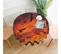 YTUOPWE The geese at sunset Pattern Round Decorative Tablecloth 60 in for Indoor and Outdoor Dining, Parties, Weddings
