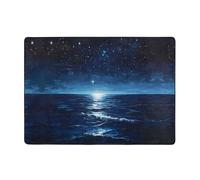 YTUOPWE The sea under the stars Picture Carpet 80x58 in Area Rug for Living Room, Office, Coffee Table, Bed, Balcony - Soft, Fluffy, Water Absorbent, Durable