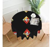 YTUOPWE Three-dimensional diamond diamond Pattern Round Decorative Tablecloth 60 in for Indoor and Outdoor Dining, Parties, Weddings