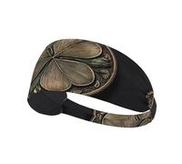 YTUOPWE Three-leaf clover gold coins Picture Elastic Exercise Headband Sports Head Tie for Men and Women, Soft, Quick-Dry