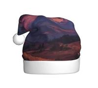 YTUOPWE Twilight on the mountain Picture Christmas Hat for Adult material is soft and lightweight