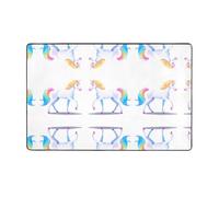 YTUOPWE Unicorn Picture Flannel Fabric Carpet 60x39in Floor Mat for Living Room, Office, Coffee Table, Bed, Balcony
