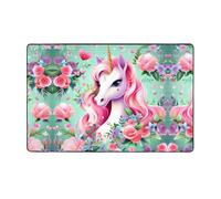 YTUOPWE Unicorn Picture Flannel Fabric Carpet 60x39in Floor Mat for Living Room, Office, Coffee Table, Bed, Balcony
