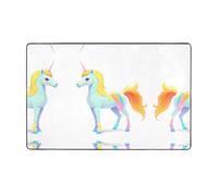 YTUOPWE Unicorn Picture Flannel Fabric Carpet 60x39in Floor Mat for Living Room, Office, Coffee Table, Bed, Balcony