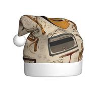 YTUOPWE Various retro musical instruments Picture Christmas Hat for Adult material is soft and lightweight