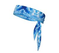 YTUOPWE Wheat fields under the blue sky Picture Sports Head Tie Headband for Men and Women, Soft & Breathable Moisture Wicking Athletic