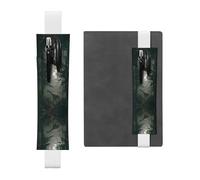 YTUOPWE White Big Dinosaur in The Forest Picture PVC Leather Pencil case Bookmark 2-in-1 Anti Slip Storage Essential for Travel Accounts