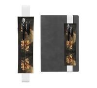 YTUOPWE White Butterfly on a Wind Chime Picture PVC Leather Pencil case Bookmark 2-in-1 Anti Slip Storage Essential for Travel Accounts