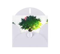 YTUOPWE White Holiday greeting check blank card and pearl beautiful blank note block Big tree in the sun Picture