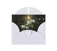 YTUOPWE White Holiday greeting check blank card and pearl beautiful blank note block Blip in the Moonlight Picture