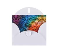 YTUOPWE White Holiday greeting check blank card and pearl beautiful blank note block Rainbow fragments fish scales Picture